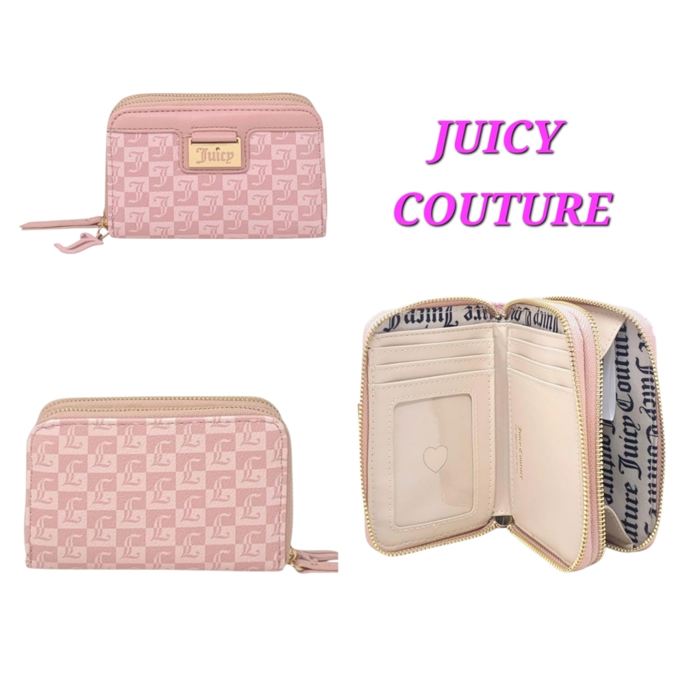 Juicy Couture Miss Juicy Pink Monogram Medium Zip Around Wallet